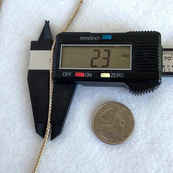 Gold Vermeil Sterling Silver 925 JCM Diamond Cut 36" Long Snake Chain Necklace - Picture 13 of 16